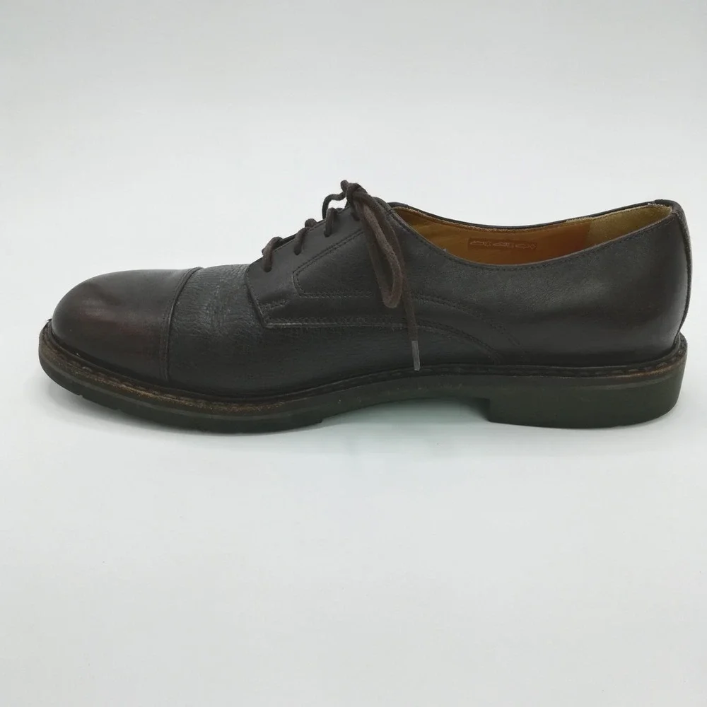 Mephisto Shoes Mens Oxford Melchior Cap Toe Brown Pebble Grain Leather 11